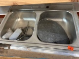 Stainless steel double sink 33 x 22 x 6 in...