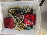 Plastic three drawer, filing cabinet, kill and wiring lights and more wiring