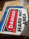 Danger, caution, metal signs