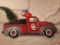vintage pickup with christmas tree wooden wall art