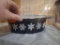 Pyrex Black snowflake Casserole 2.5 quart oval dish- has damage