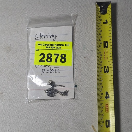 Sterling silver helicopter charm
