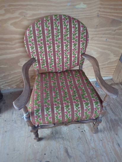 Vintage Wooden Upholstered Chair