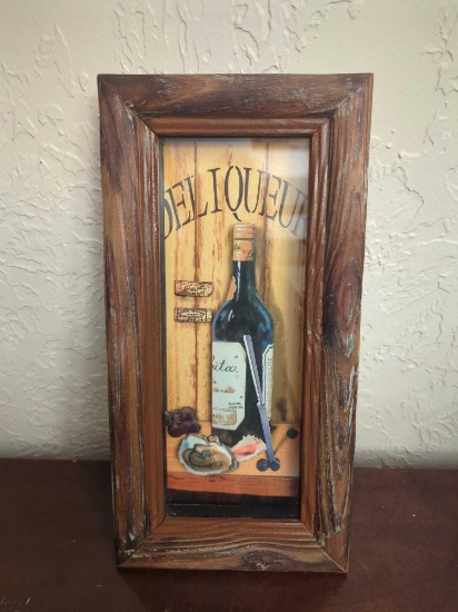 Framed Wall Decor 3D Bottle of Wine