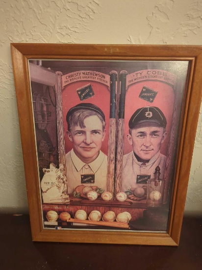 Framed Baseball Wall Art Christy Mathewsom Ty Cobb