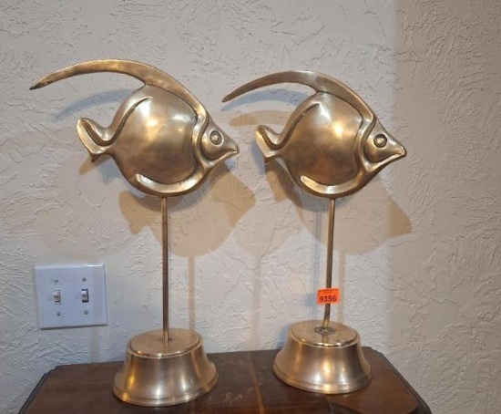 MCM Style Brass Fish on stands