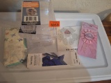 Misc bundle-wallet, stackable organizers, beading tool, iron on and ribbon
