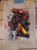tub of trains and tracks
