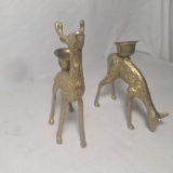 brass deer candle holders