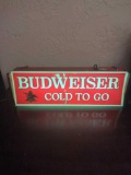 Vintage Budweiser Lighted Hanging Bar Sign