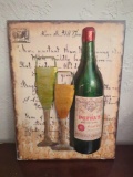 Metal 3D Wall Art Wine Bottle and Glasses