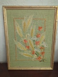 Framed Wall Decor Embroidered Flower Images