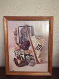 Framed Baseball Wall Art Ty Cobb