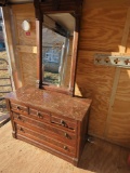 Antique Valentine Hoffman Furniture and Chairs Chest of Drawers and Mirror