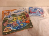 Splash bad for babies- and water googles for a bigger kid