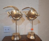 MCM Style Brass Fish on stands