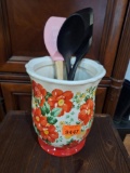 Kitchen utensils and jar