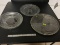 3 large glass serving platters