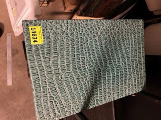 Blue-green textured small table