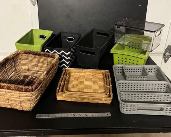 Storage and organization baskets and bins