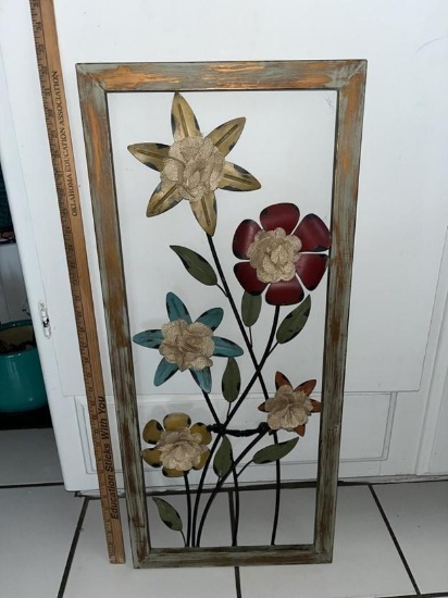 Metal flower wall art