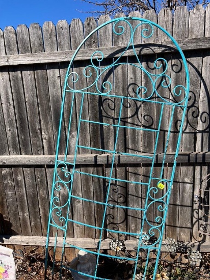 Large painted iron trellis