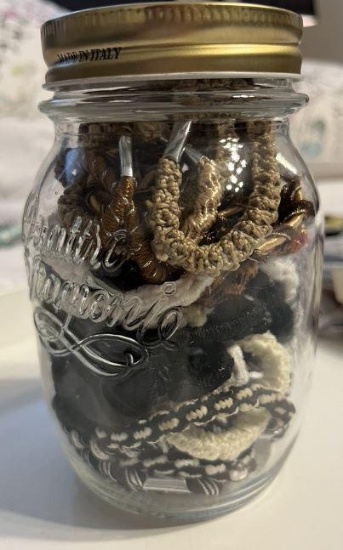 Jar of hair elastics