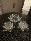 Crystal lotus candle holders