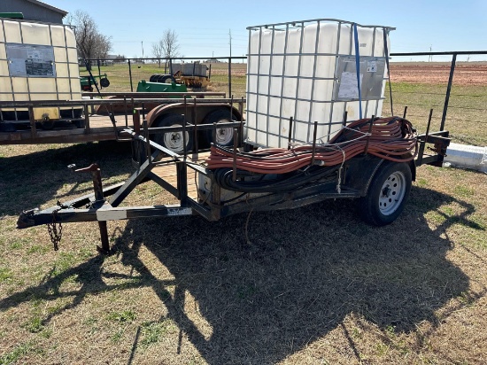 5x10 foot wood decked trailer with good tires, Decking is in good condition and so are the tires.