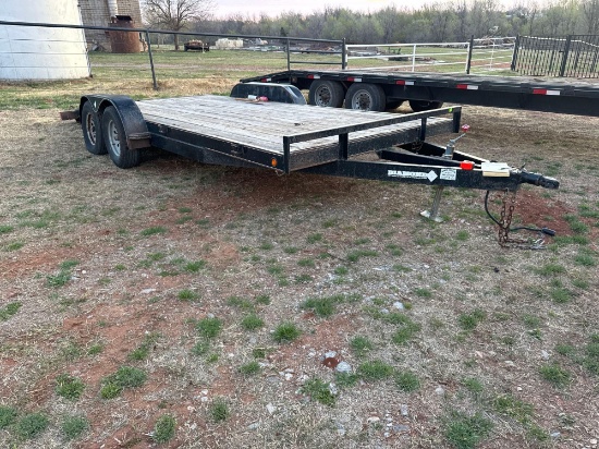 2012. 18x7 drag trailer dovetail with hidden ramps on rear of trailer, tires 50% requires a 2 ball