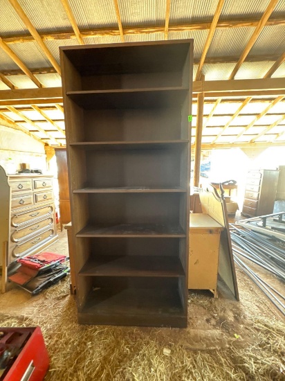 Wood multi shelf bookshelf Must bring help to load