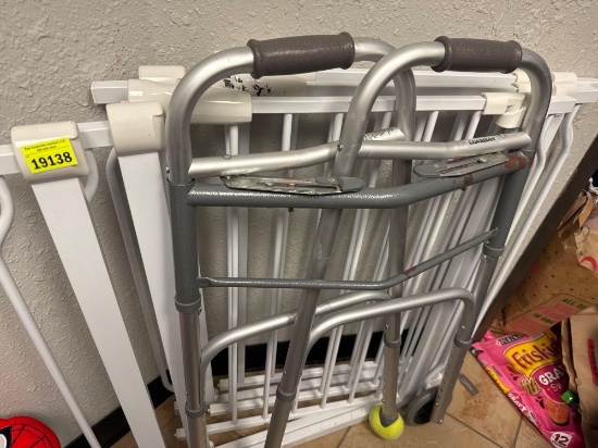 Pet gate and a walker