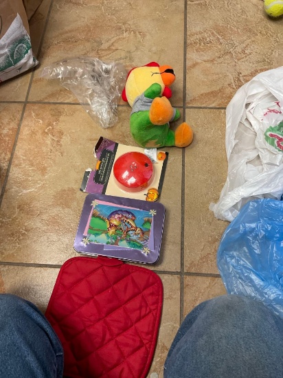 Dog toys, mask, Hot pad, Metal tin With cards