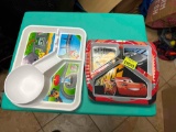 Cars tray, and another plastic tray