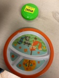 Plastic plate and storage cup with lid