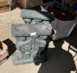 Bench pedestals two pieces One does have a chip