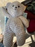 Stuffed teddy bear and two one pocket rod holders