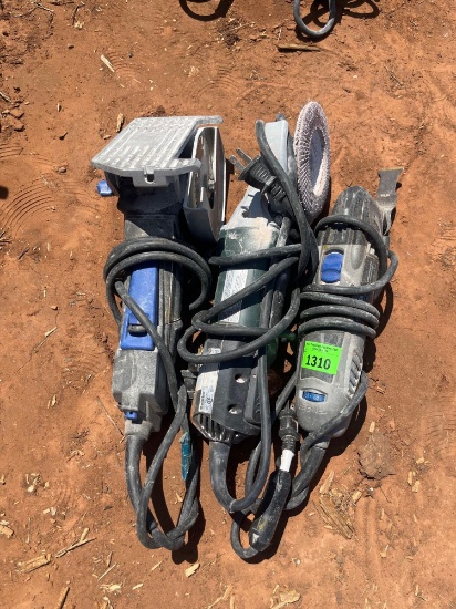 I- angle grinder, oscillating tool, Dremel saw
