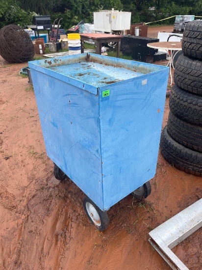 O- metal cabinet on wheels