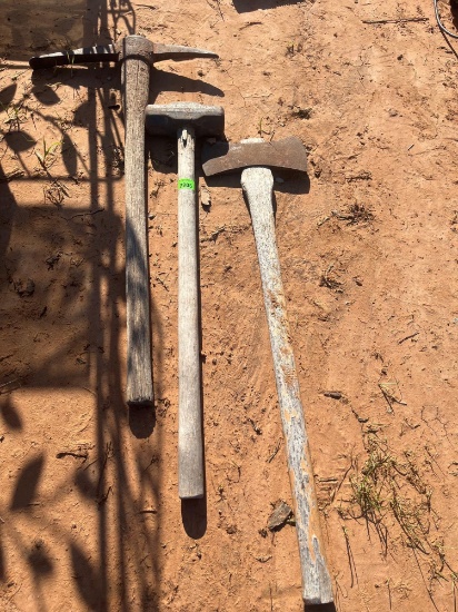 P - pick ax, sledge hammer and ax