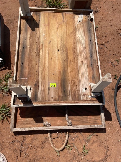 G - wood skid and wood table