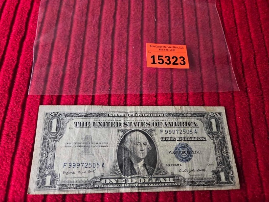 1957 A Series, United States of America Silver Certificate. 1 Dollar Note.