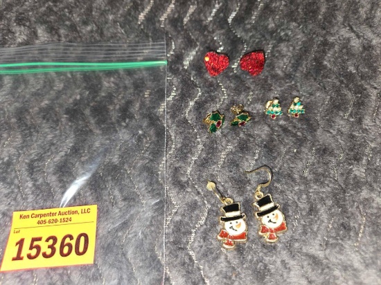 4 Sets of Holiday Earrings. All one Money.