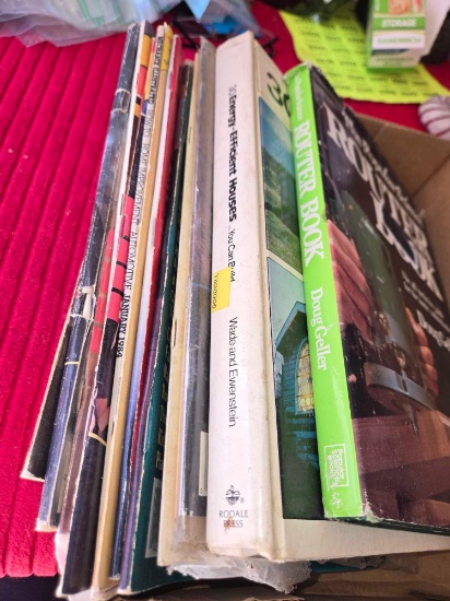 Box of Assorted Handyman , Woodworking, and Tool books. All one Money.