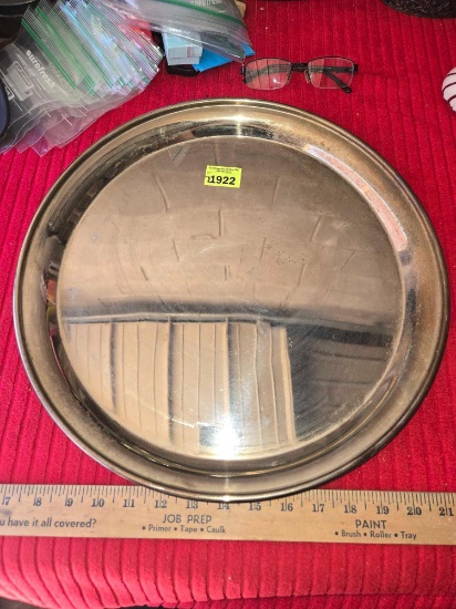16 Inch Diameter, Silver Plated Serving Tray.
