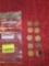 10 Assorted Mints, 1956 Wheat Pennies. All one Money. Collectible Coins.