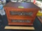 2 Drawer, Wood and Metal Decorative Counter Cabinet.