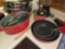7 Piece Set of Rachel Ray Porcelain Cookware. 3 Skillets, 2 Pans, and 2 Lids. All one Money.