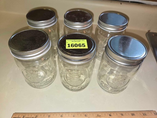 Set of 6, Slim Chickens, Pint Dessert Jars.