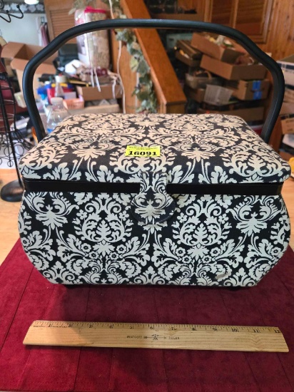 Sewing Box with Tray. Full of Assorted Watches and Accessories.